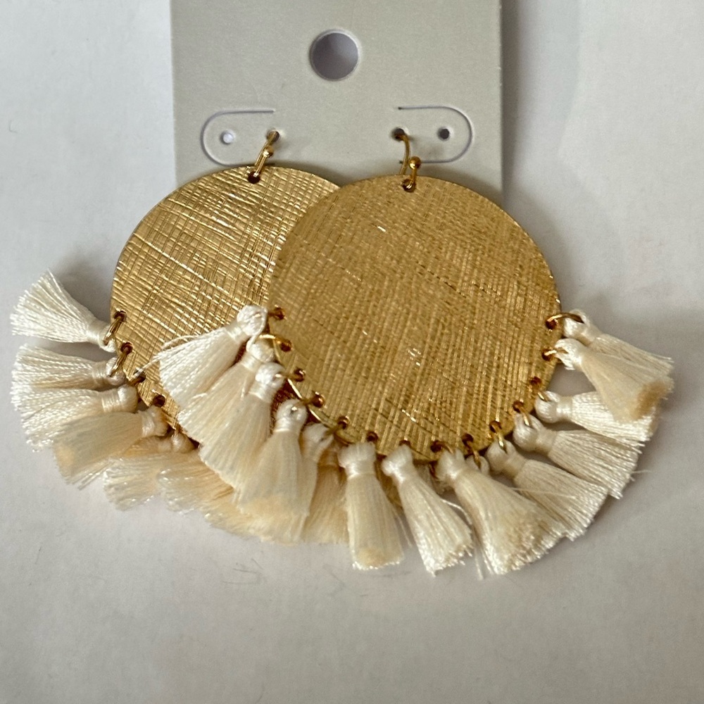 BP. Jewelry gold and off white tone earrings